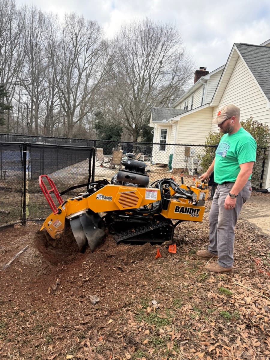 Wooded lot being cleared and graded for new home construction in Upstate South Carolina